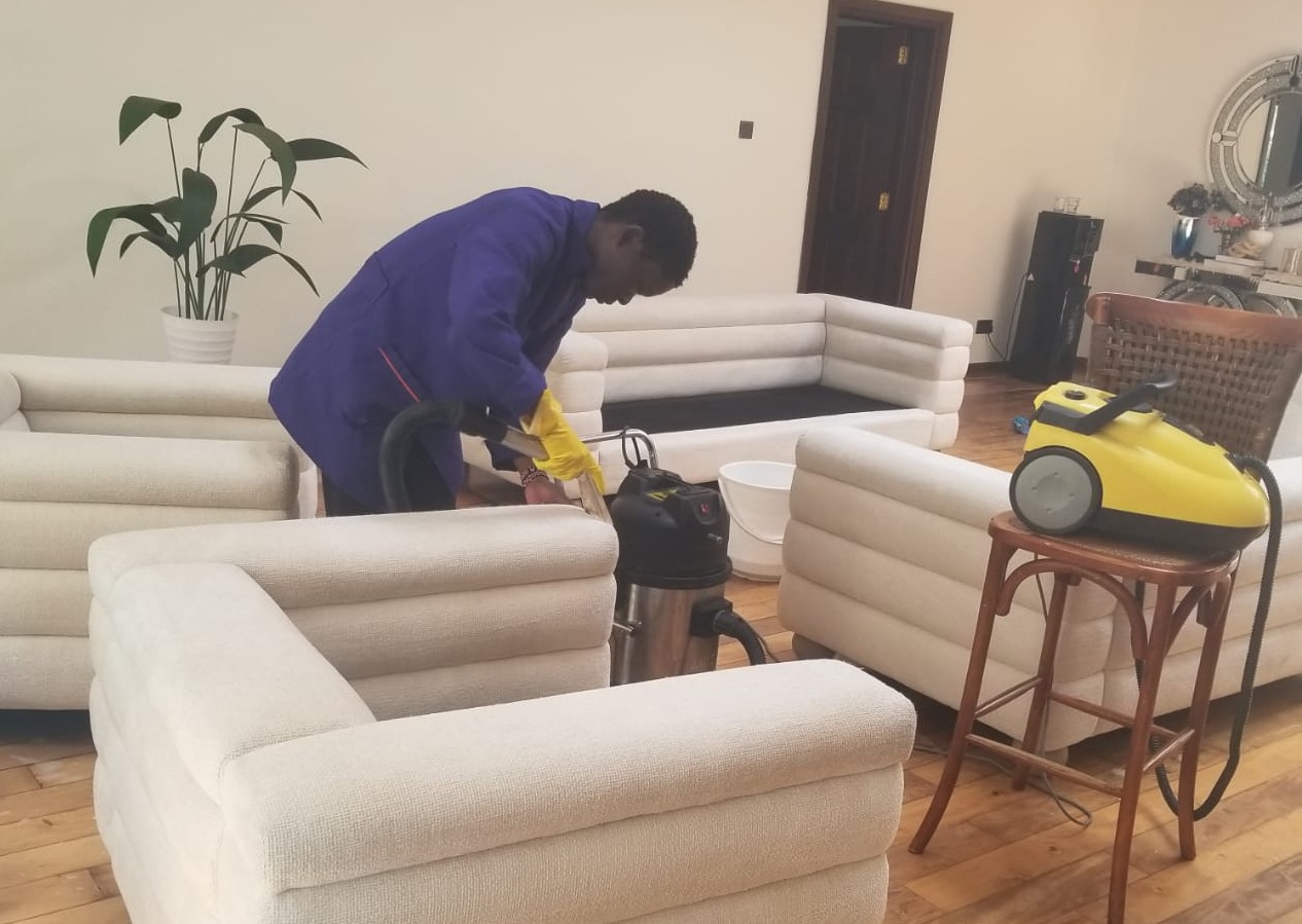 Professional cleaning in progress